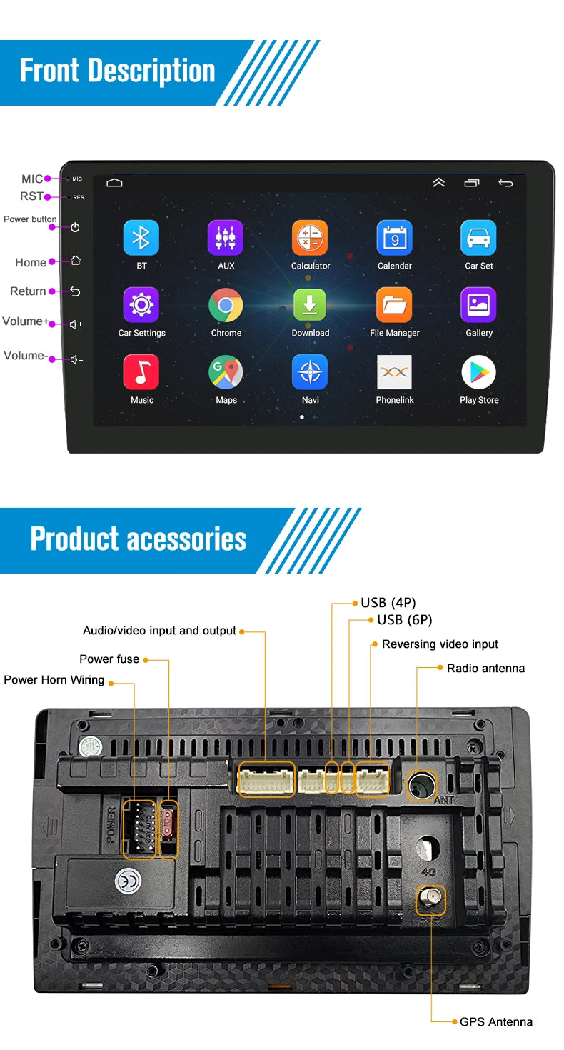 2 Din Android 12 Car Radio Multimedia Video Player Navigation GPS 9 inch Stereo Head unit For Nissan Kia Honda Toyota