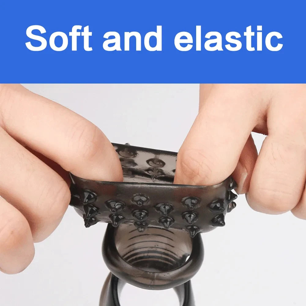 Reusable Silico Penis Rings Sex Toys for Man Delay Ejaculation Stronger Erection Adult Supplies Linen Nozzle Cock Ring Sex Shop