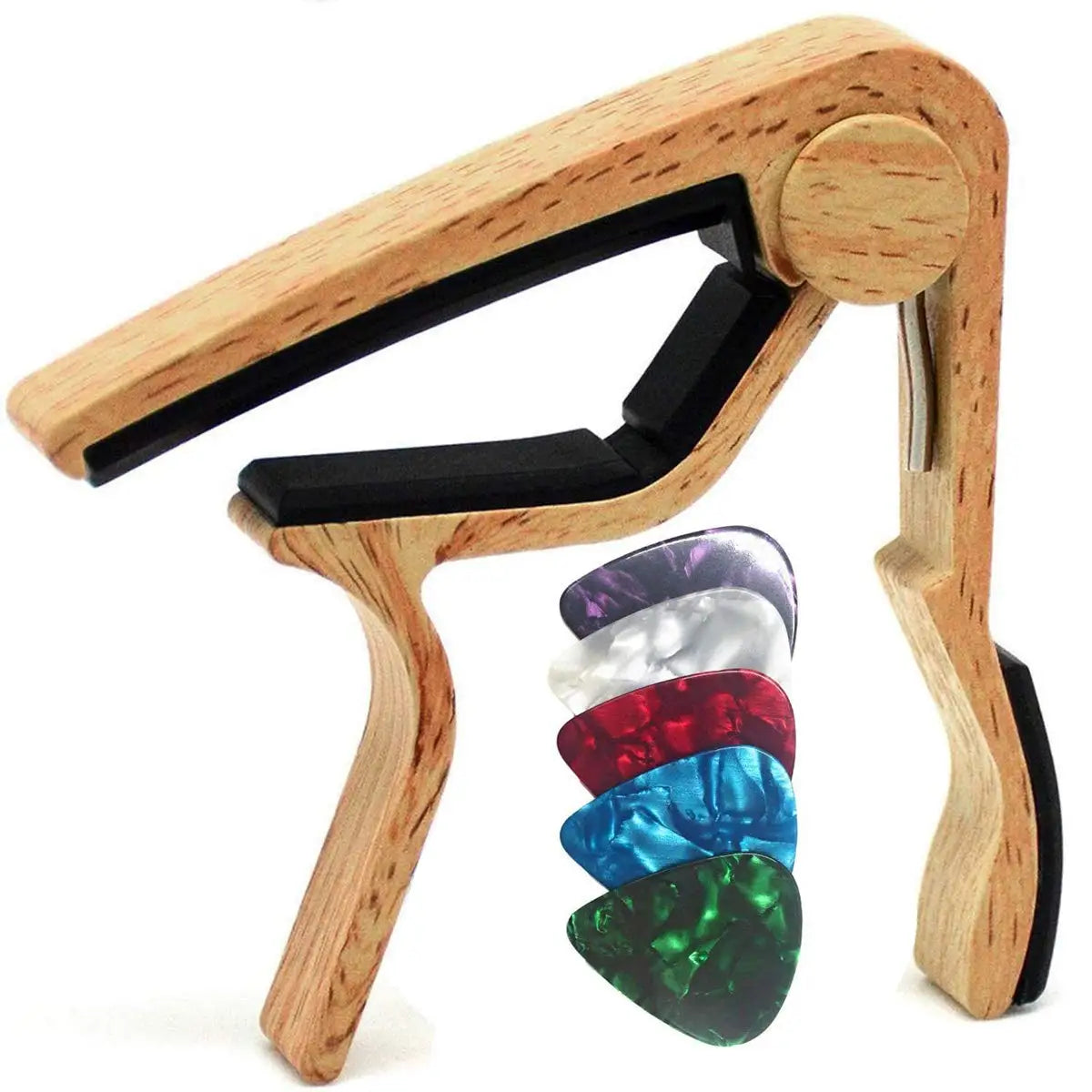 Miwayer Guitar Capo for Acoustic and Electric Guitars Rosewood Color with 5 Picks