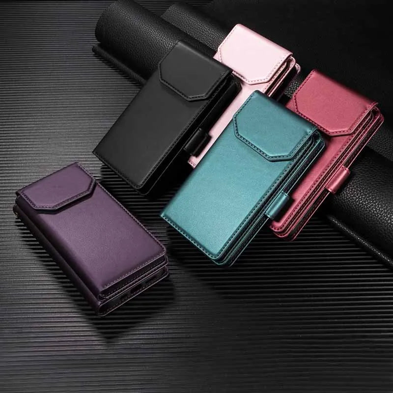 Leather Case For Samsung Galaxy S25 Ultra S24 S23 S22 S21 FE S20 S10 Plus Note 10 8 9 20 Edge Flip Wallet Multi-card Phone Cover