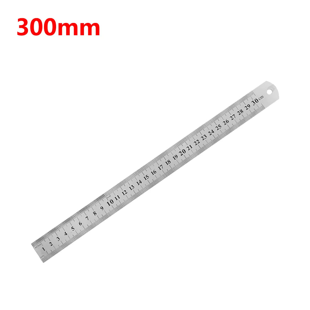 Stainless Steel Metal Straight Ruler Precision Double Sided Precision Measuring Tool Scale Metric Ruler Accessories 15-40cm