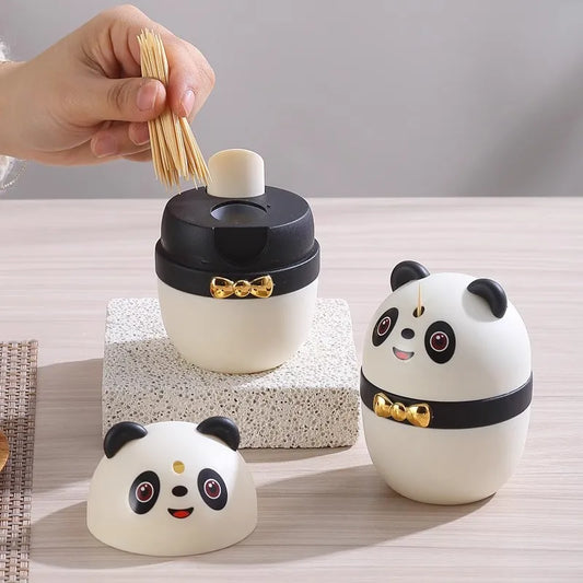 1pc Toothpick Box Household Panda Creative Toothpick Canister Toothpick Jar Toothpick Bucket Floss Box Cotton Swab Storage Box