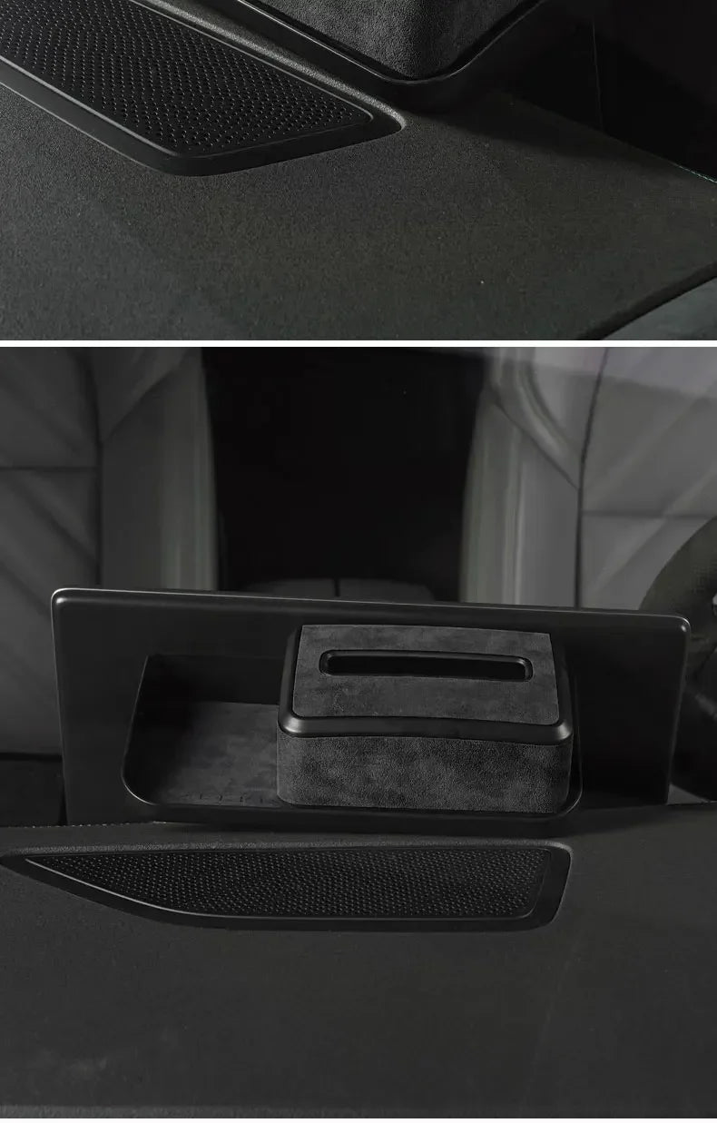 Alcantara Car Machine Storage Box For ZEEKR 001 2021 2023 2022 Navigation Rear Hidden Tissue Organizer Interior Stowing Tidying