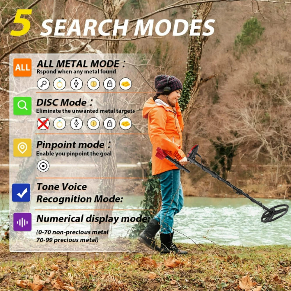 Metal Detector TX-850L Gold Metal Detector High Performance Underground Metal Detector Finder Treasure Hunter Gold Prospector