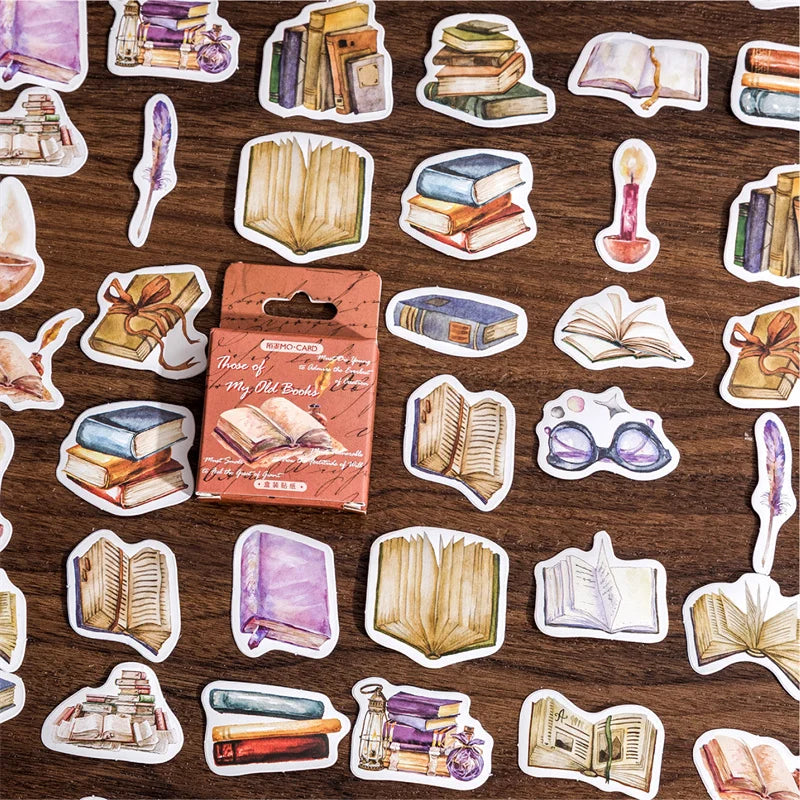 46 sheets Mini Box Packaged Stickers Collection Handbook Pattern Collage DIY Sticker Sticker Book