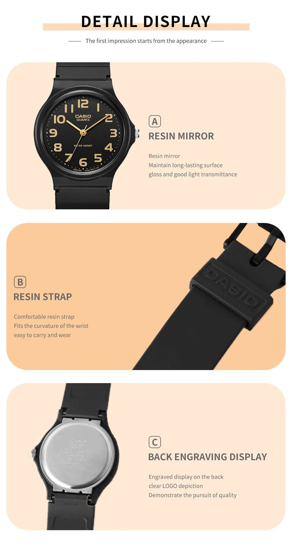 Casio watch men top brand set 30m Waterproof  quartz military wrist Watch relogio MQ-24-1B2/1B3