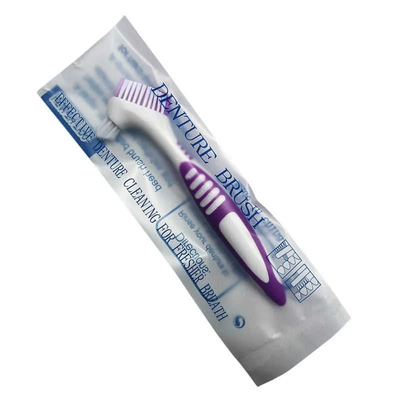 1pc Denture Toothbrush Cleaning Brush Double Sided Denture Brush Invisible Braces Orthodontic Retainer Descaling Brush