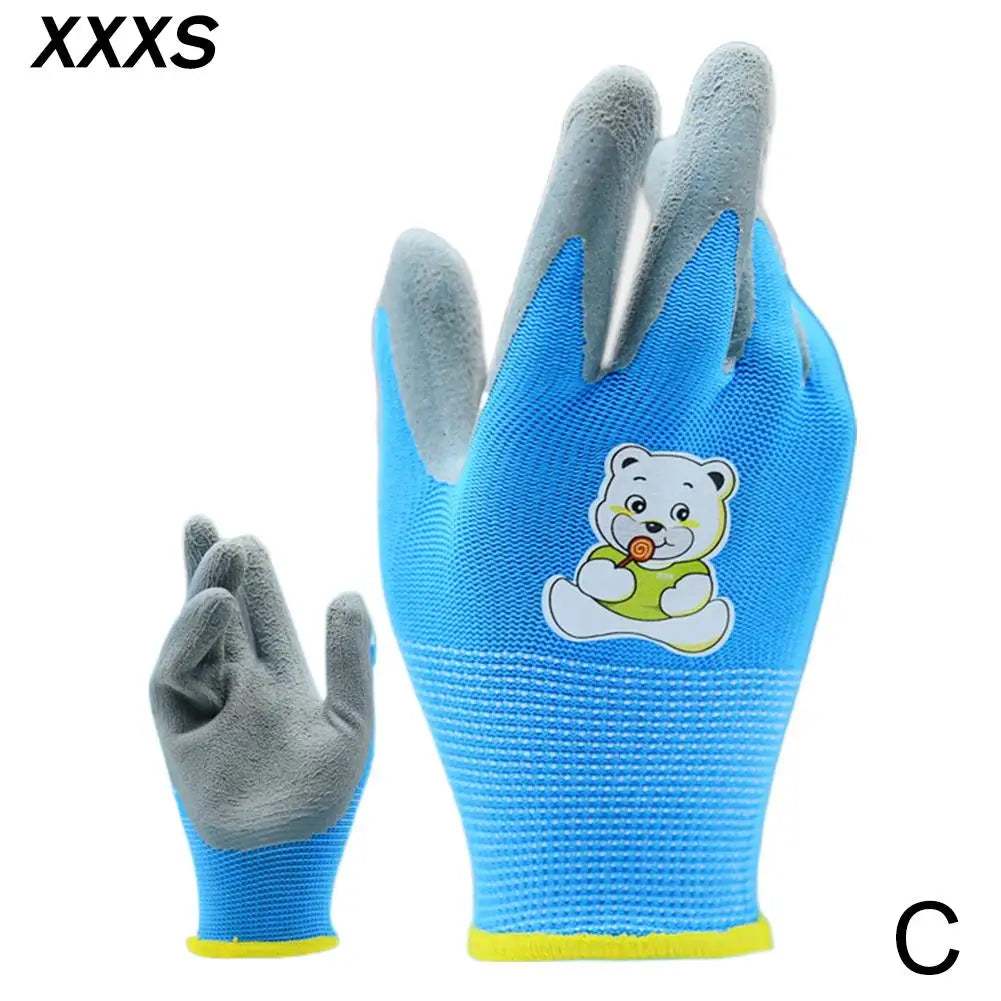 Gardening Gloves Kids Durable Waterproof Garden Work Gloves Non-Slip Children Safety Yard Work Gloves Portable Garden Supplies