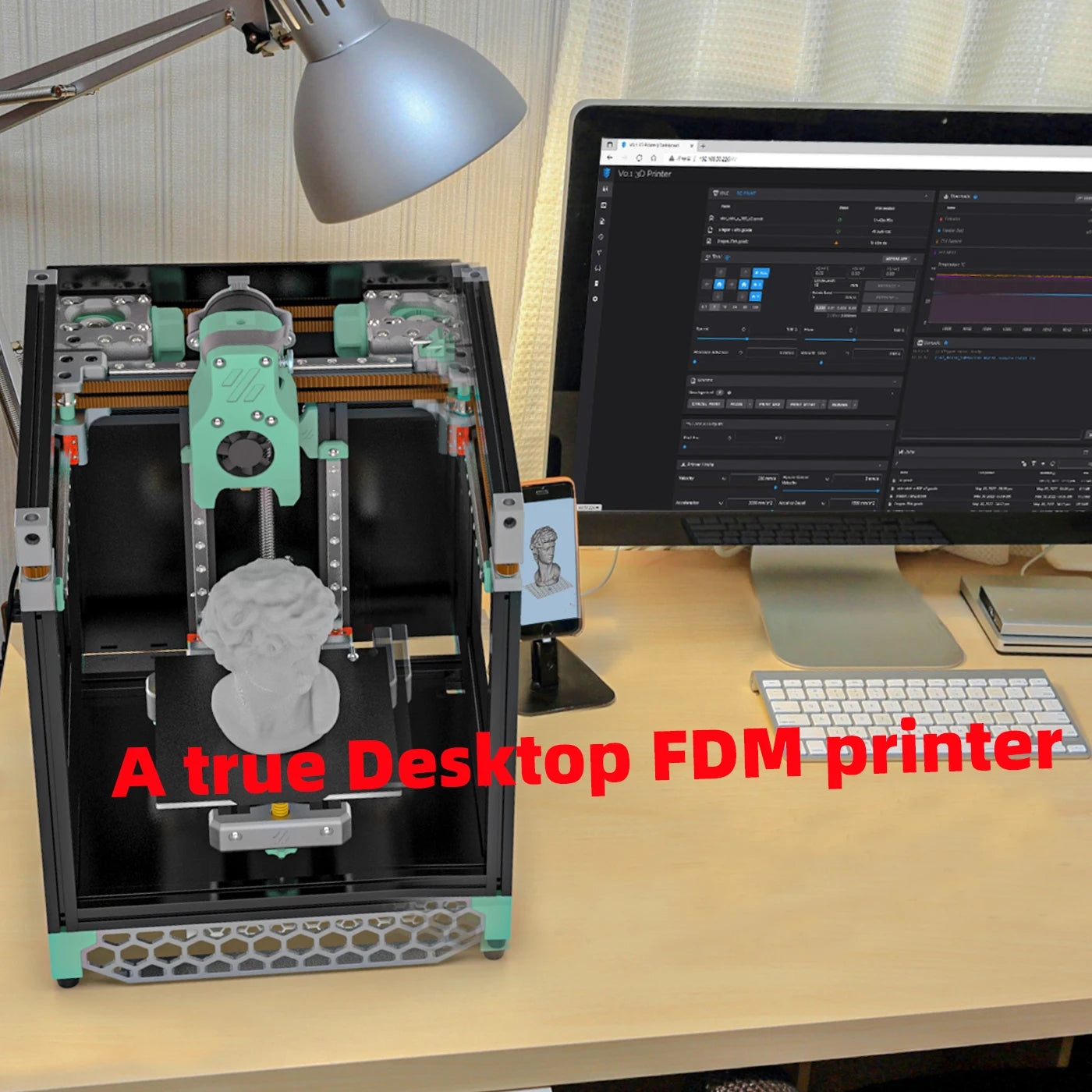 Go V0.1 Corexy 3D Printer WiFi Onboard Klipper Fluidd Desktop FDM 3D Printers Kit DIY Scatter V6 Hotend with Enclosed Panel