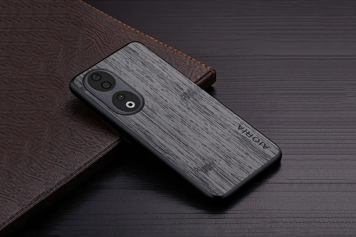 Case for Honor 90 90 Lite funda bamboo wood pattern Leather phone cover Luxury coque for Honor 90 Lite case capa