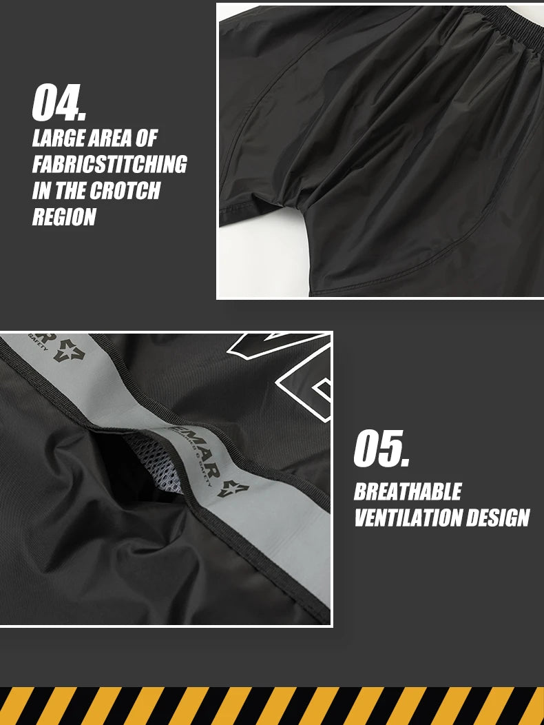 Men Women VEMAR Motorcycle Rain Suit - Heavy Duty Waterproof Jacket & Pants Set for Delivery Riders/Moto/Bike Riding