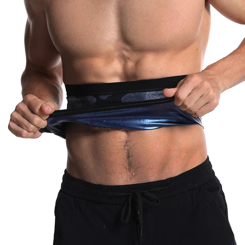 Men Modeling Strap Reductive Belt Sport Abdomen Weight Loss Shapers Waist Trainer Camouflage ion coating Sauna Sweat Girdle