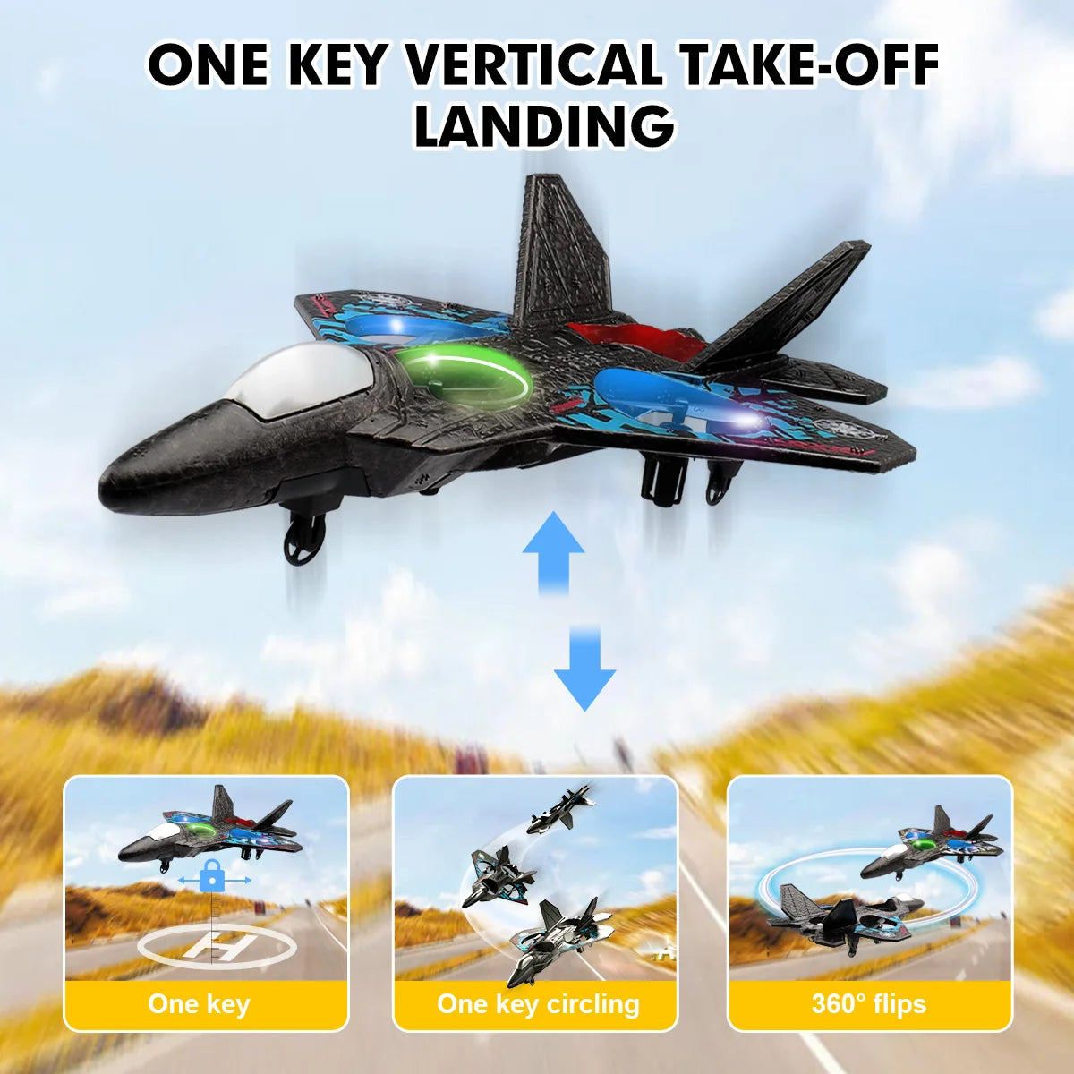 L0712 RC Plane 2.4G Remote Control Aircraft Gravity Sensing Aircraft Glider with Light EPP Foam Fighters for Boys Children