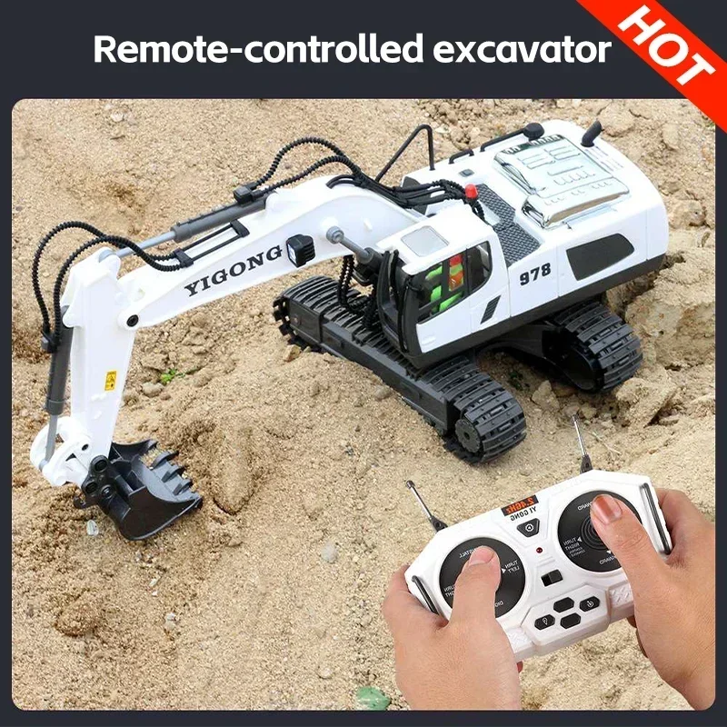 Intelligent remote control excavator dump truck 2.4Gremote control engineering truck crawler truck bulldozer children's gift toy