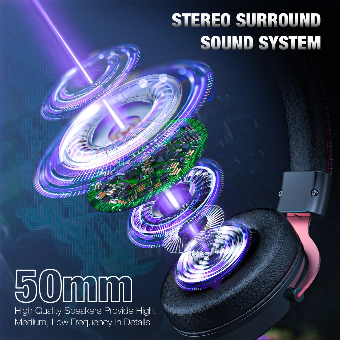 onikuma 2025 NEW Gaming Cute Headset, Wired Over-Ear Headphones with Noise Cancelling Microphone, Surround Sound, LED Backlight