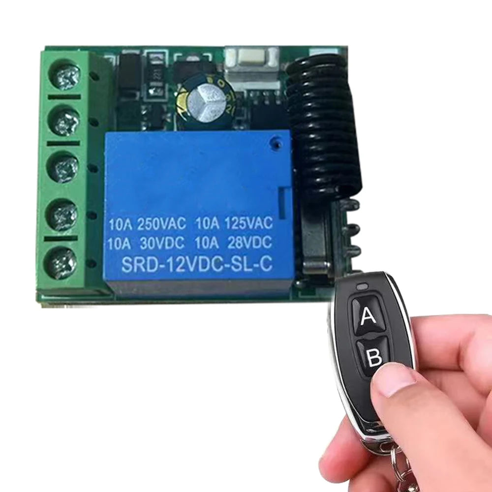 433 Mhz Universal Gate Remote Control Switch DC 12V 10A Relay Receiver Mini Module Remote Control for Gate LED Garage Door