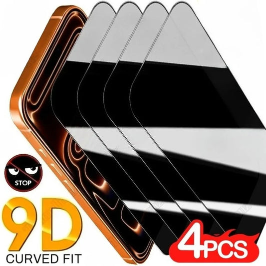 4Pcs Anti Spy Screen Protector for iPhone 17 16 15 14 Pro Max Air 15 16 Plus 13 11 12 Pro XR XS Max 9H Hardness Tempered Glass