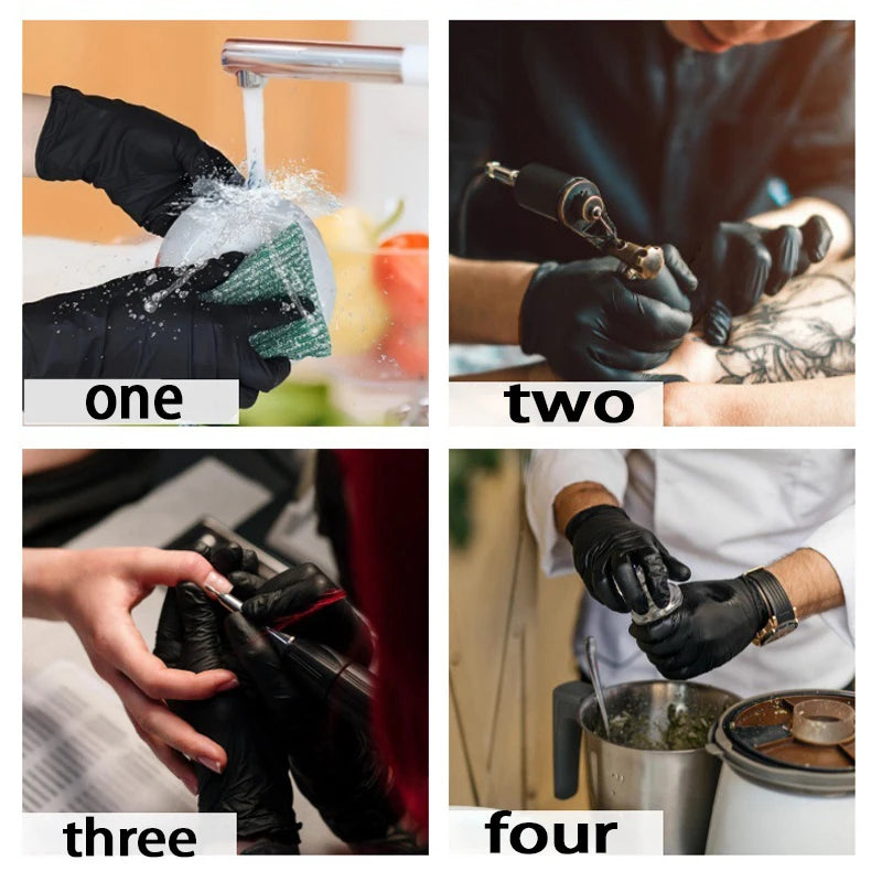 400/200/100/50/20PCS disposable nitrile gloves for household use, hairdressing, cleaning, dishwashing, and tattoo gloves ﻿