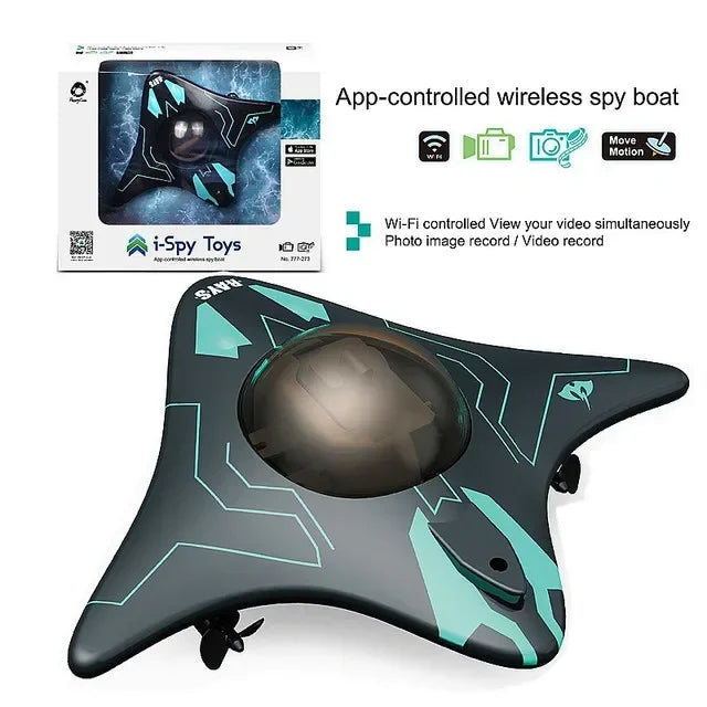 6CH RC Boat Submarine With Camera Underwater Remote Control Wifi FPV Remote Control Boats Radio Control Toys For Kids Gifts