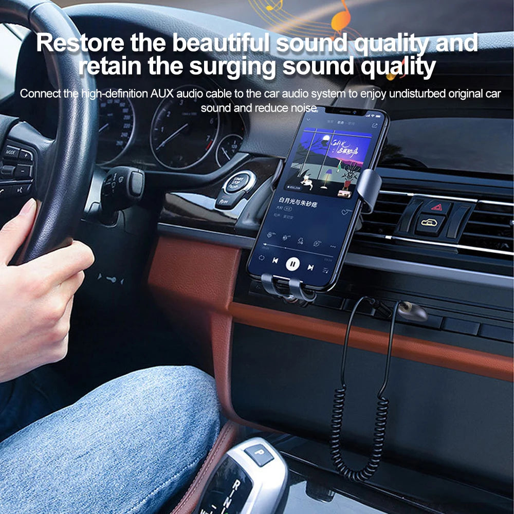 Bluetooth 5.0 Car Receiver Adapter 3.5mm Jack Aux Audio Music Car Transmitter with 0.3M-1.2M Flexible Wire USB Transmitter