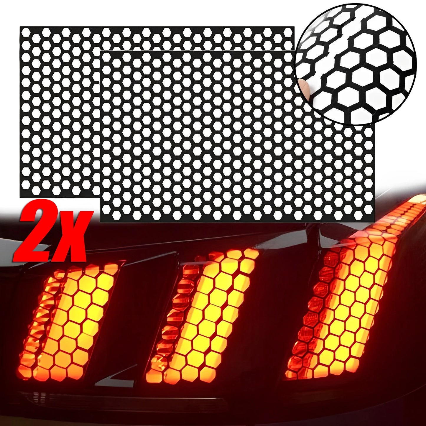 Car DIY Honeycomb Sticker Auto Rear Tail Light Lamp Car StylingTaillight Hollow Fashion Decals Decoration Wrap Film 48*30cm