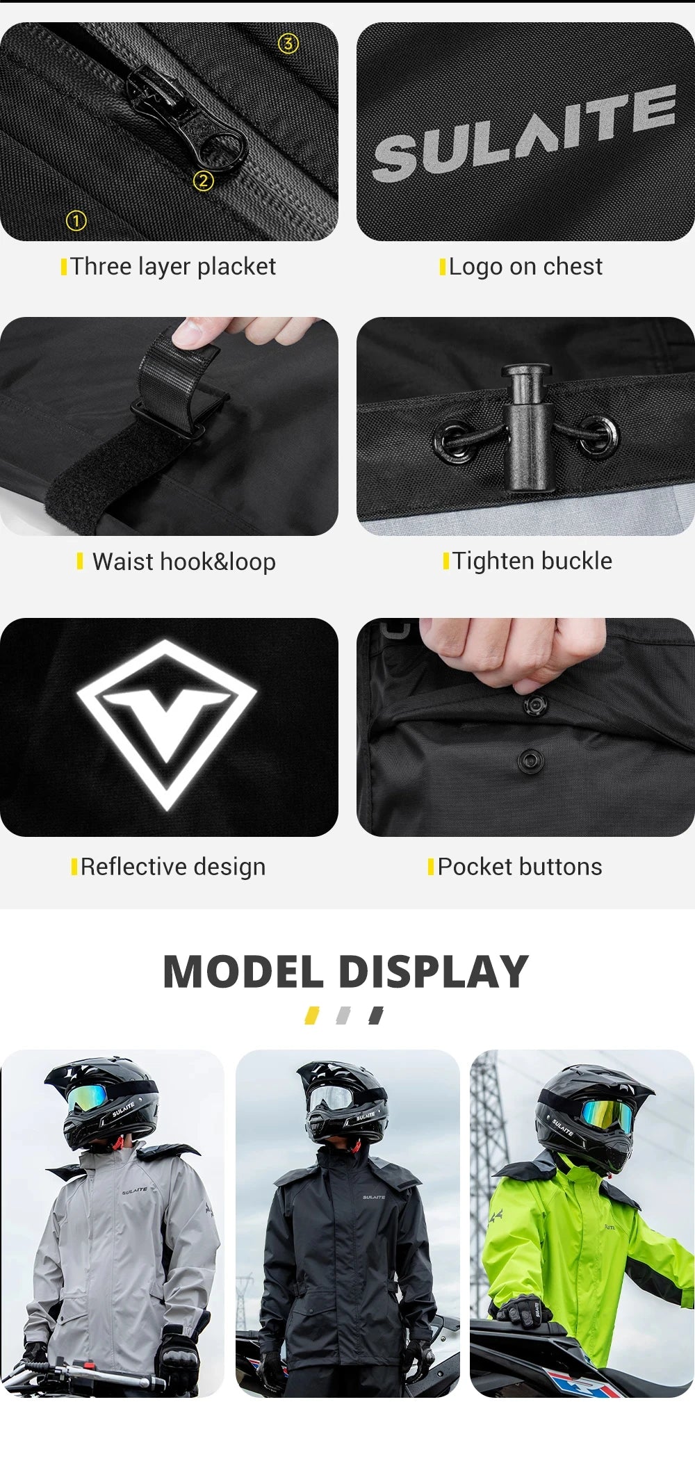 Motorcycle Raincoat Suit Rainstorm Prevention Jacket Pants Camping Hiking Fishing Raincoat Moto Raincoat Motorcyclist Rider Rain