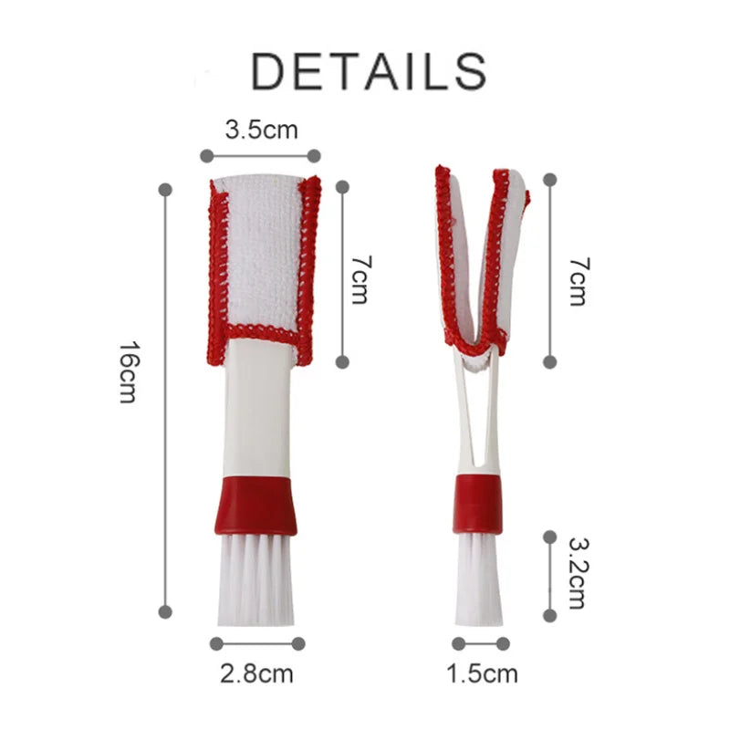 2PCS Car Air Vent Brush Double head Brushes Conditioner Vent Brush Microfibre Car Grille Dashboard Interior Car Cleaning Tools