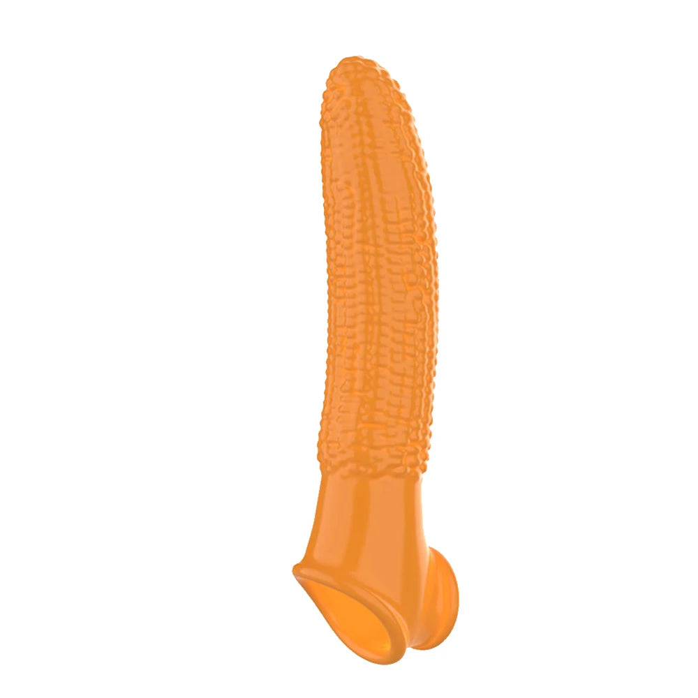 Vibrating Penis Sleeve Extension Condom Dick Glans Enlargement Cock Rings Delay Ejaculation Adult Goods Sex Toys For Men Couples