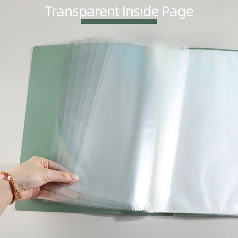 KOBEST 20/30/40/60 Pages A4 Side Transparent Thickening Folder High Quality Multi-layer File Cover Office School Supplies