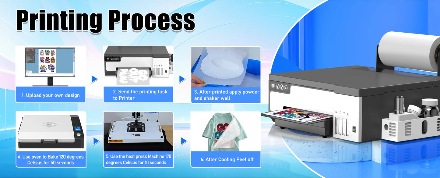 A4 XP600 DTF Printer T shirt Printing Machine L8058 DTF Printer with Roll Feeder For Jeans Clothes Direct to Film impressora dtf