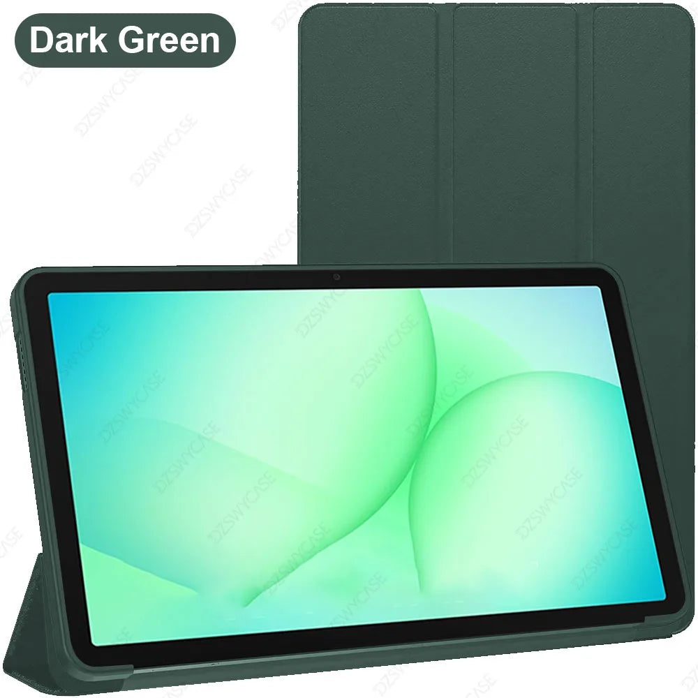 Silicone Case for Samsung Galaxy Tab A9/A11 8.7 inch SM-X110 X130, Trifold Stand Slim Flip Cover, Support Auto Sleep/Wake