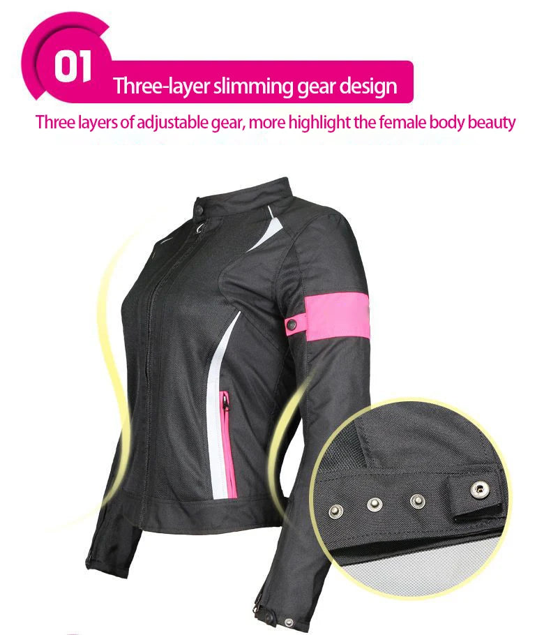 Motorcycle riding wear summer female waterproof motorcycle suit set slim-fit anti-fall four seasons racing clothing