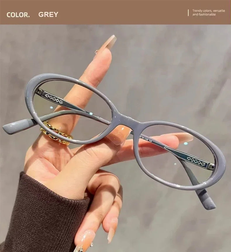 Fashionable Thick Edge Oval Small Frame Anti-blue Light Reading Glasses For Women Senior Middle-aged And Elderly Glasses