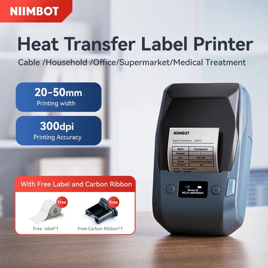 NIIMBOT M2 Portable Thermal Transfer Self-adhesive Label Printer Multi-function Label Making Machine Printer Without Ink