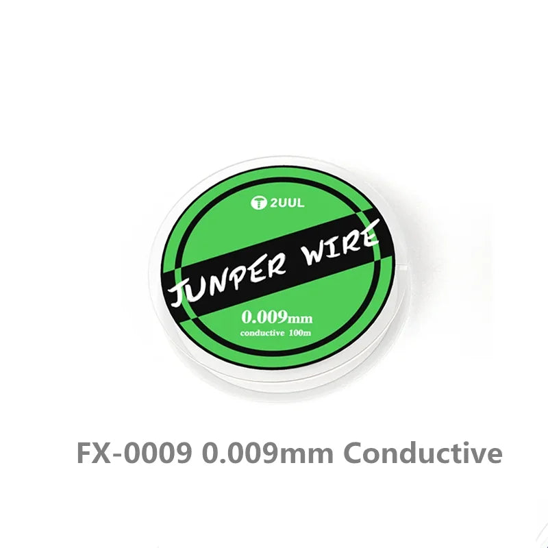 2UUL 0.01 0.02 0.009mm 100m Ultrafine Jumper Wire Insulative/Conductive Phone Fingerprint Dedicated Silver Flying Line
