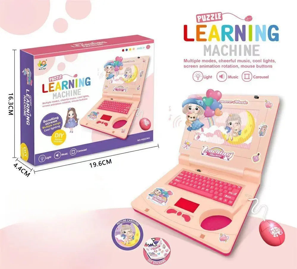 Mini Notebook Musical Toy Laptop Portable Integrated Toddler Puzzle Learning Machine Fake Computer Enlightening Birthday Gifts