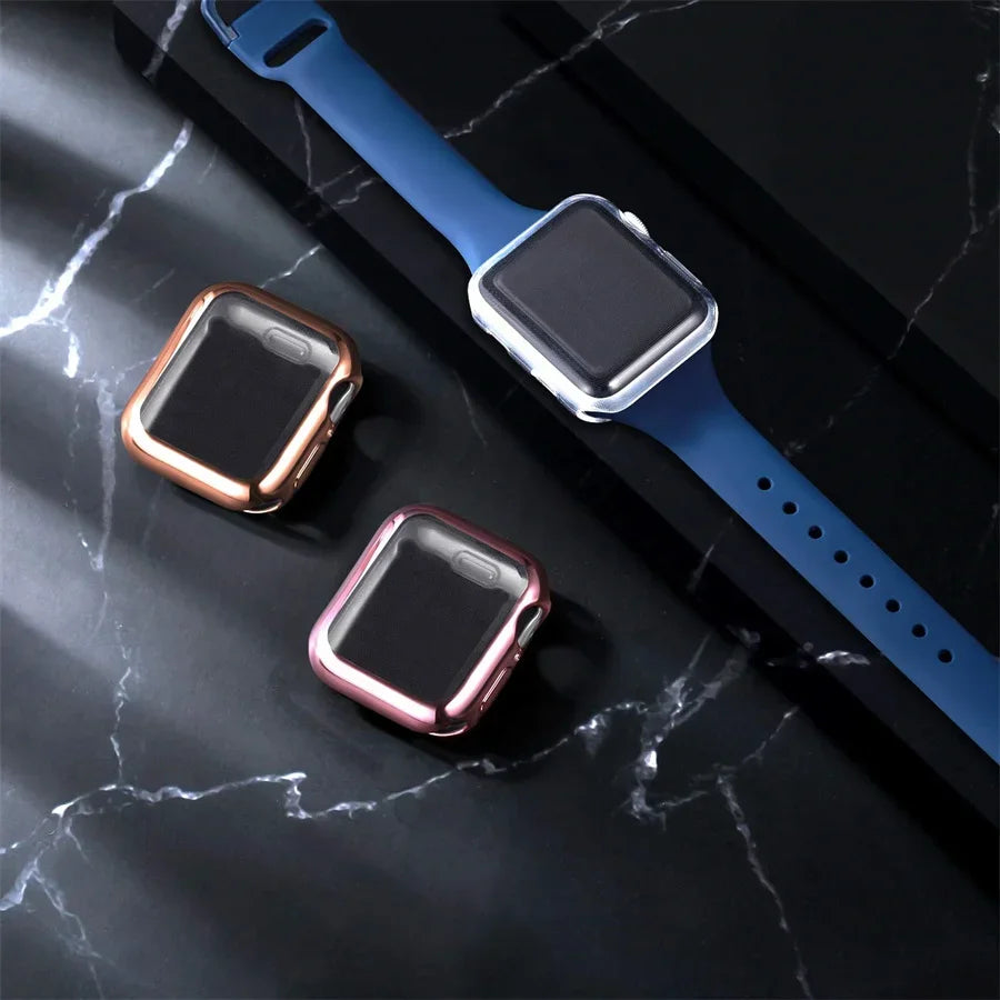 TPU Cover for apple watch case series 9 8 7 6 5 4 3 SE 41mm 45mm 42-44mm-40mm screen protector Accessories for apple watch band