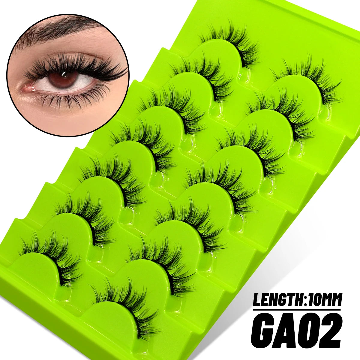 GROINNEYA False Eyelashes Faux Mink Eyelashes Fluffy Faux Mink Lashes Wispy Eyelashes Extension Effect Lashes Volume Mink Lashes