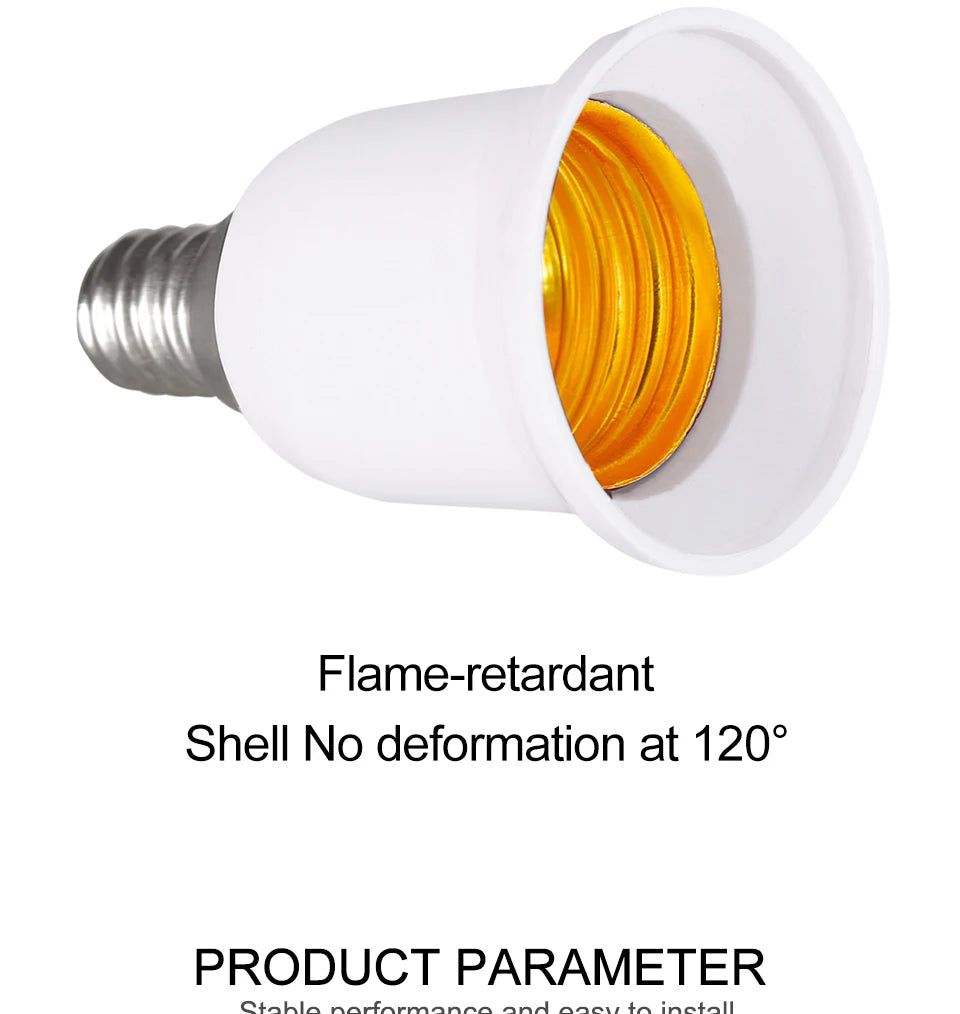 PwwQmm E14 to E27 Lamp Holder Converter Fireproof Socket Base Converters 220V Light Bulb Adapter Conversion Lighting Accessories