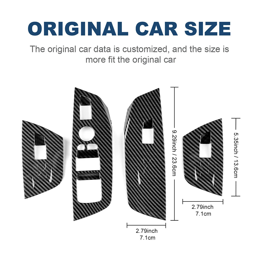 AIRSPEED for BMW X3 G01 X4 G02 2018-2023 Inner Window Lifting Switch Door Handle Pull Cover ABS Carbon Fiber Texture Accessories