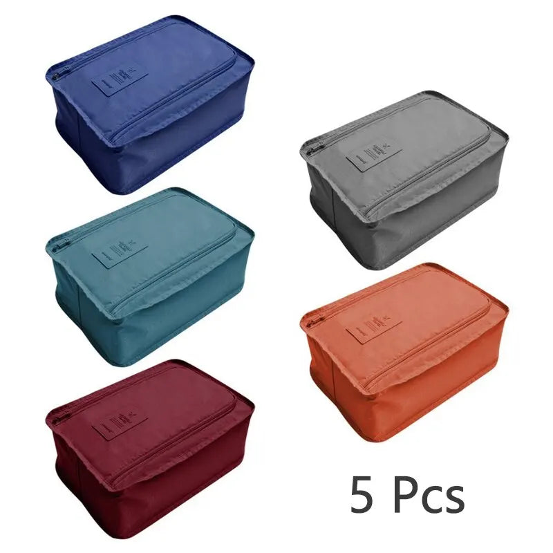 5 Pcs Travel Shoe Bags Portable Holds Multifunction Waterproof Folding Storage High Capacity Shoe Pouch Organizer
