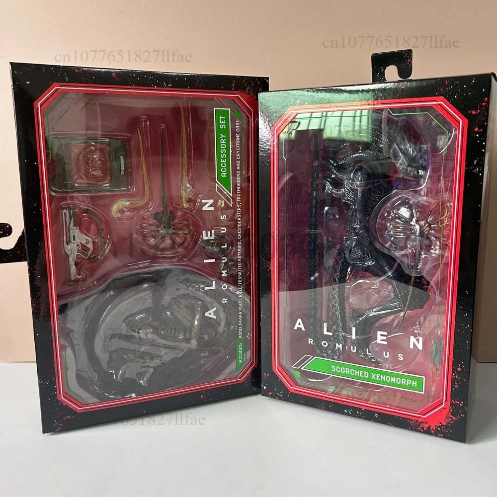 NECA The ALIEN Romulus Facehugger Ultimate Scorched Xenomorph and Accessory Set Action Figure Model Toy Room Decor Child Present