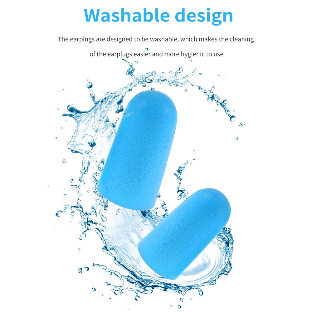 TISHRIC Earplugs Soft Sponge Ear Plugs Noise Reduction Sleeping Earplug  Travel Noise Reduction Rate 35.5db Sound Insulation