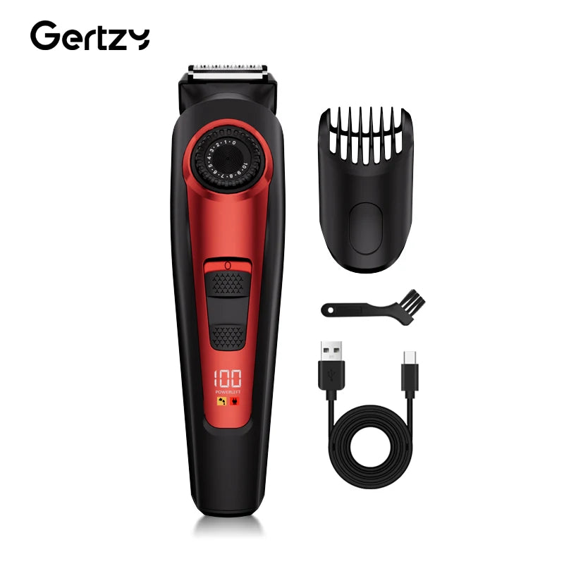Electric hair clipper kit with digital display, USB rechargeable, multifunctional for home and travel, low voltage operation