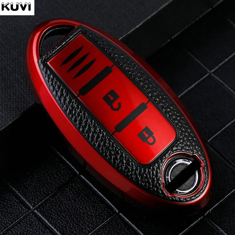 Leather TPU Car Key Case Cover Shell for Nissan Qashqai X-Trail T32 T31 Juke J10 J11 Kicks Tiida Pathfinder Note for Infiniti