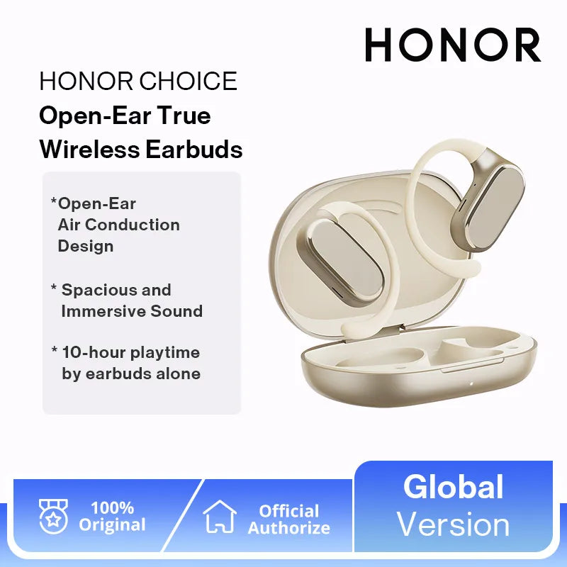 HONOR CHOICE Open-Ear True Wireless Earbuds Open Ear TWS Headphones IP54 10-hour Playtime Immersive Sound Bluetooth 5.3