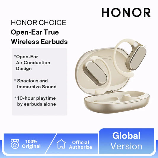 HONOR CHOICE Open-Ear True Wireless Earbuds Open Ear TWS Headphones IP54 10-hour Playtime Immersive Sound Bluetooth 5.3