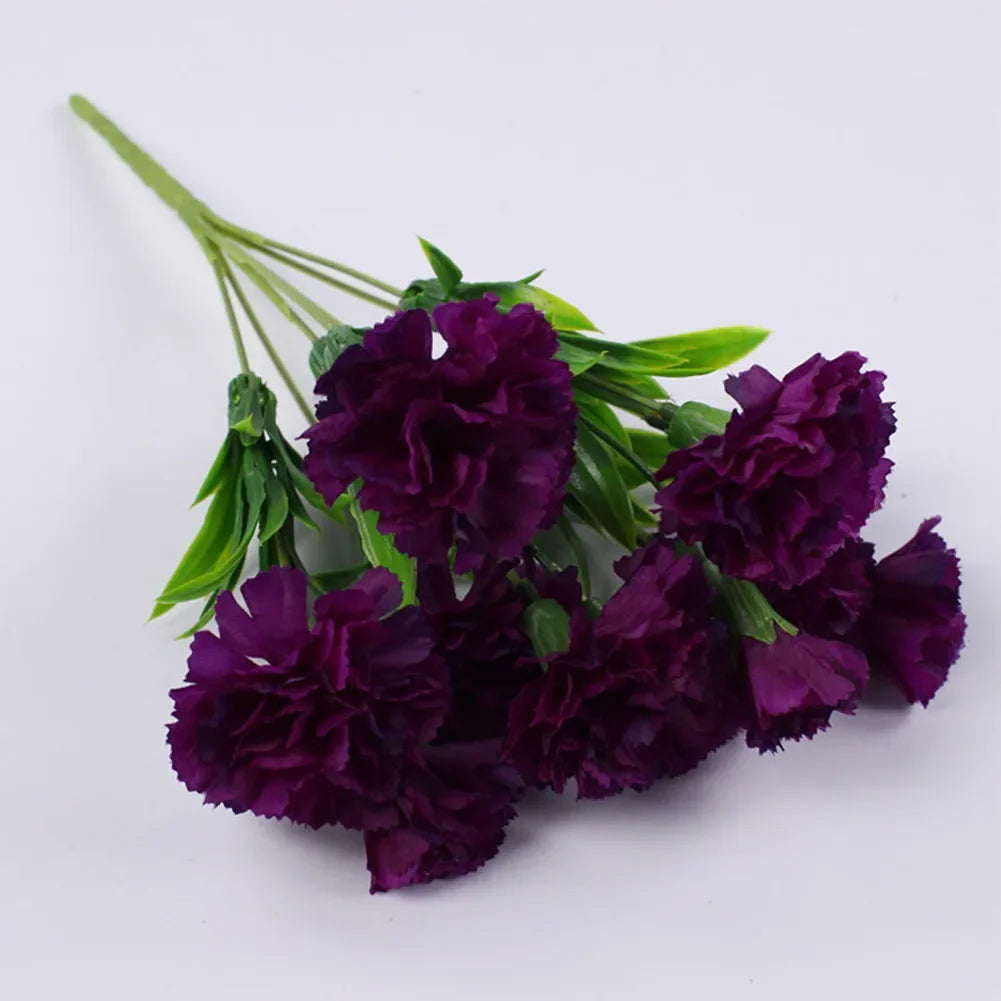 1 Bouquet Carnation,Outdoor UV Resistant No Fade Artificial Flower,Carnation Silk Forever Flowers For Home Party Wedding Decor