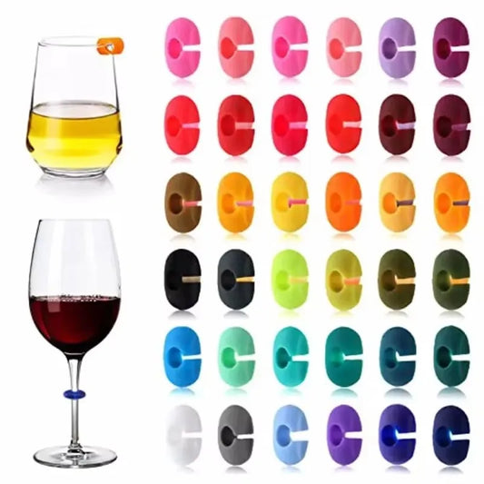 Silicone Wine Glass Marker Juice Champagne Cup Goblet Label Mug Tag Bar Wedding Identification Color Random Party Tools