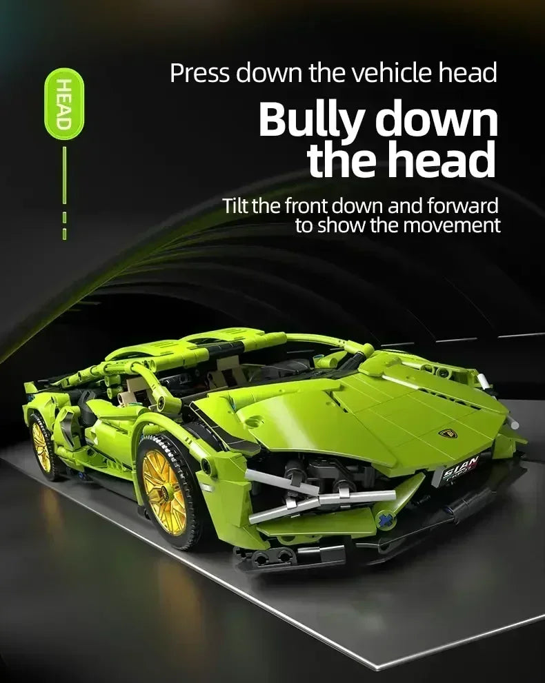 Hot Technical Racing Sport Car 1280PCS Remote Control Car Model Building Blocks City Supercar Brick Puzzle Toys Kid Adult Gift